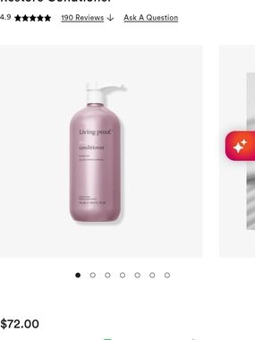 Living Proof Restore Conditioner in Mauve Pink Bottle